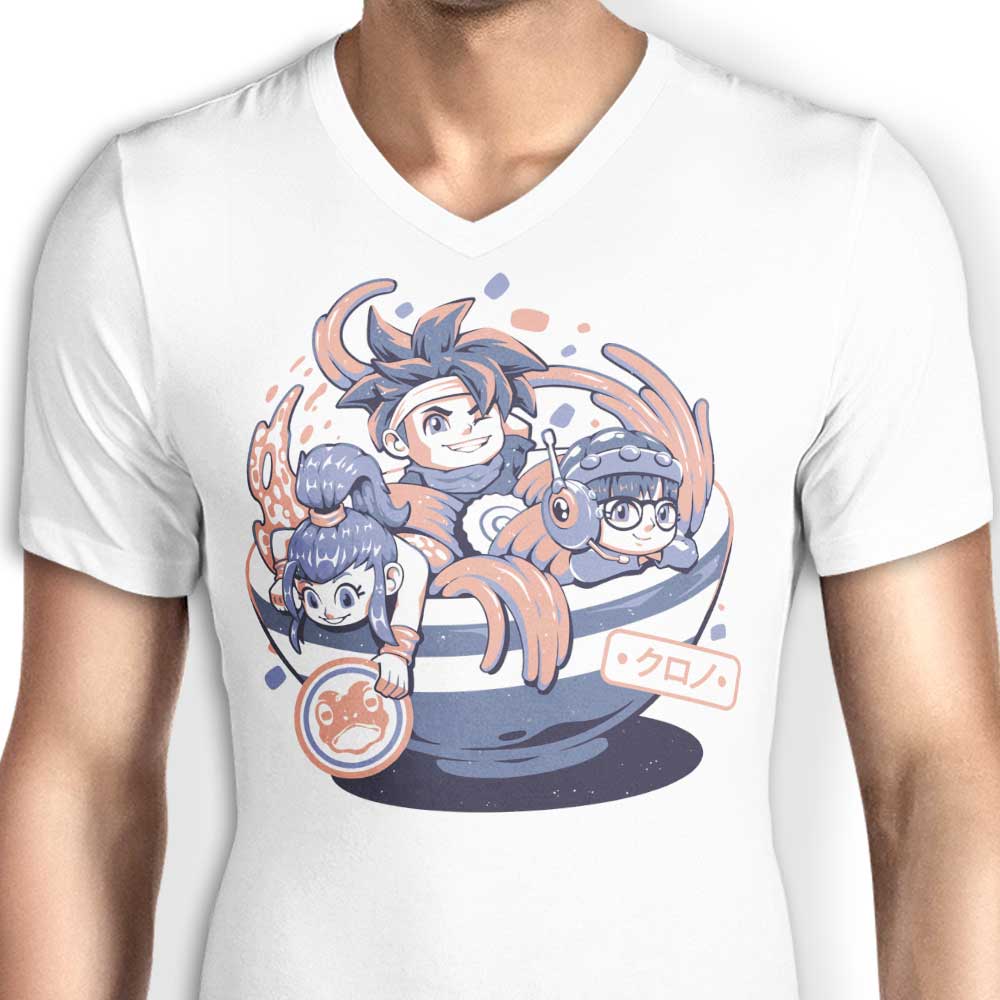 Stylish Men's V-Neck Chrono Bowl T-Shirt