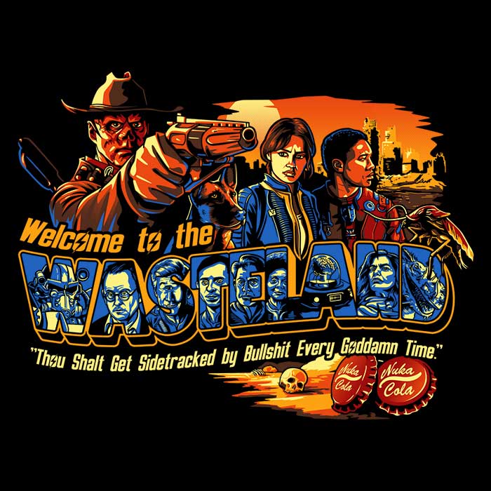 Men's Stylish V-Neck T-Shirt: Welcome to the Wasteland
