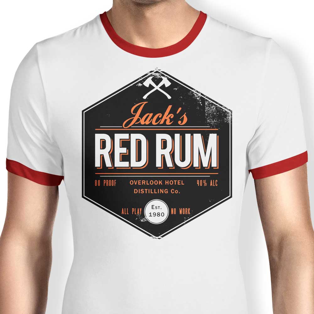 Jack's Red Rum Men's Stylish Ringer T-Shirt for Fashionable Wear