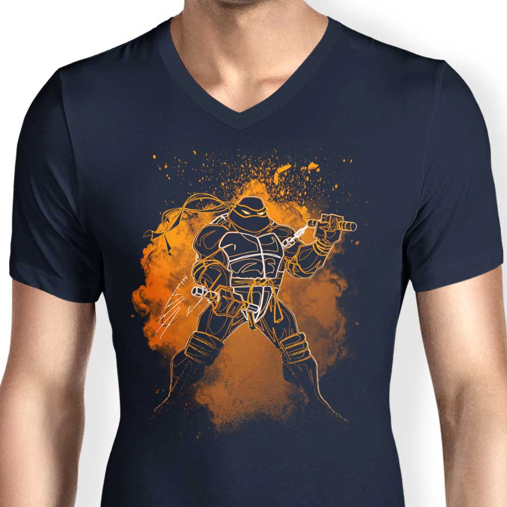 Men's V-Neck T-Shirt with the Alternative Soul of the Nunchaku Design