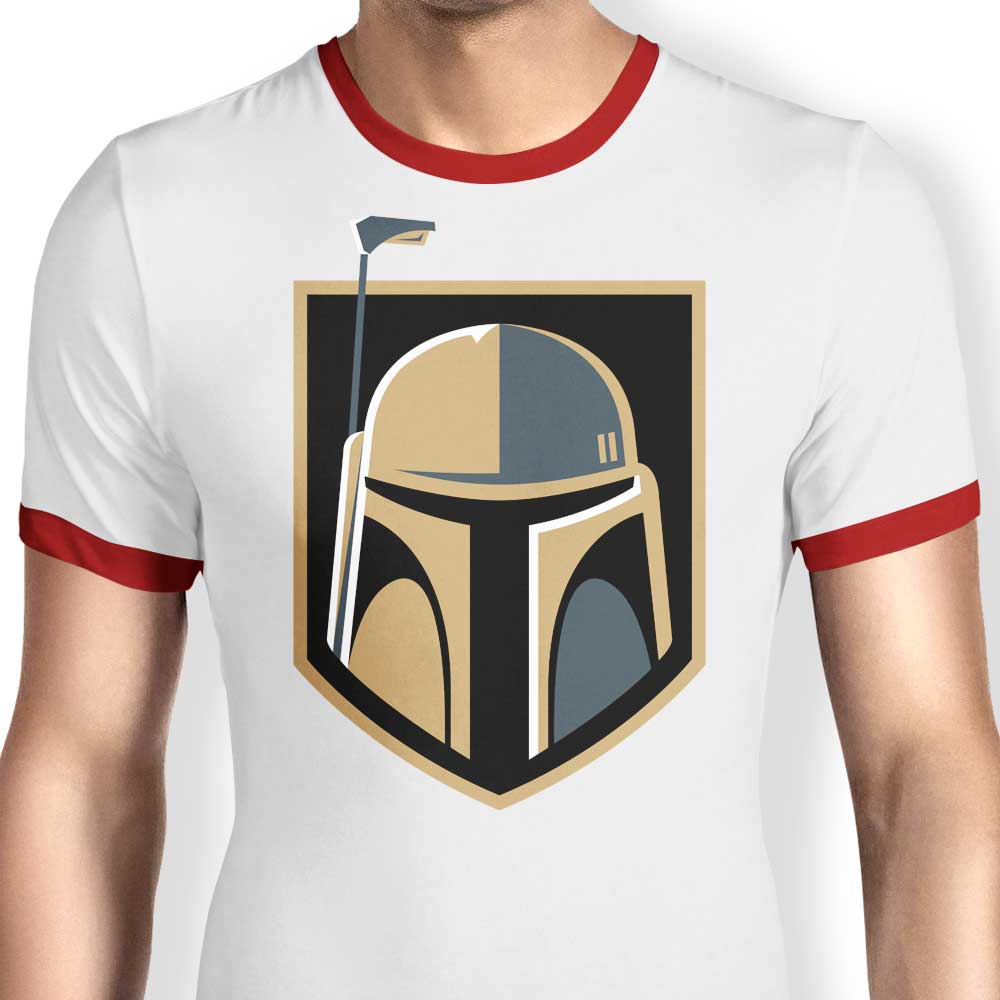 Soulkr's Mercenary Knights-themed Men's Ringer Style Cotton T-Shirt
