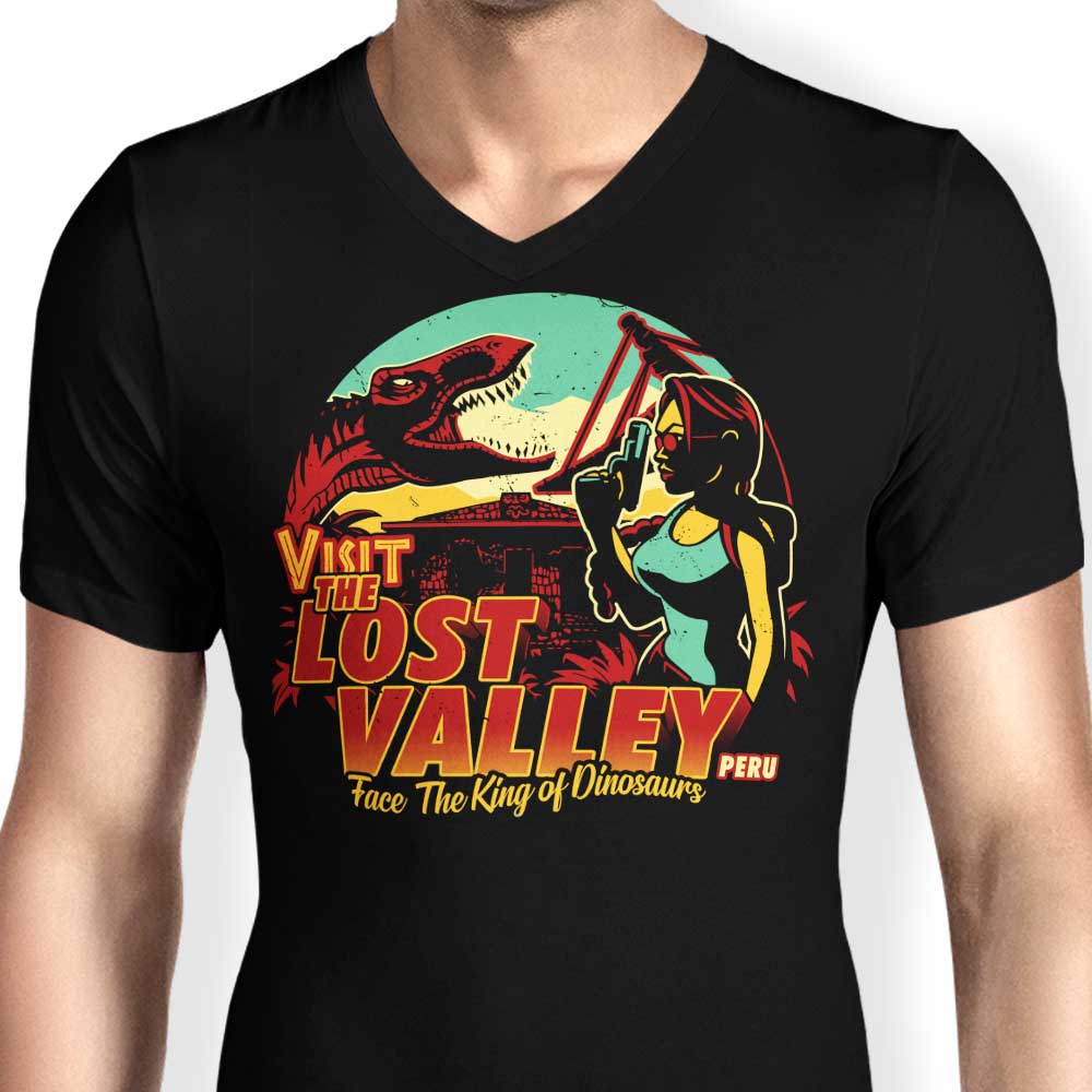 Men's Stylish V-Neck T-Shirt Inspired by The Lost Valley