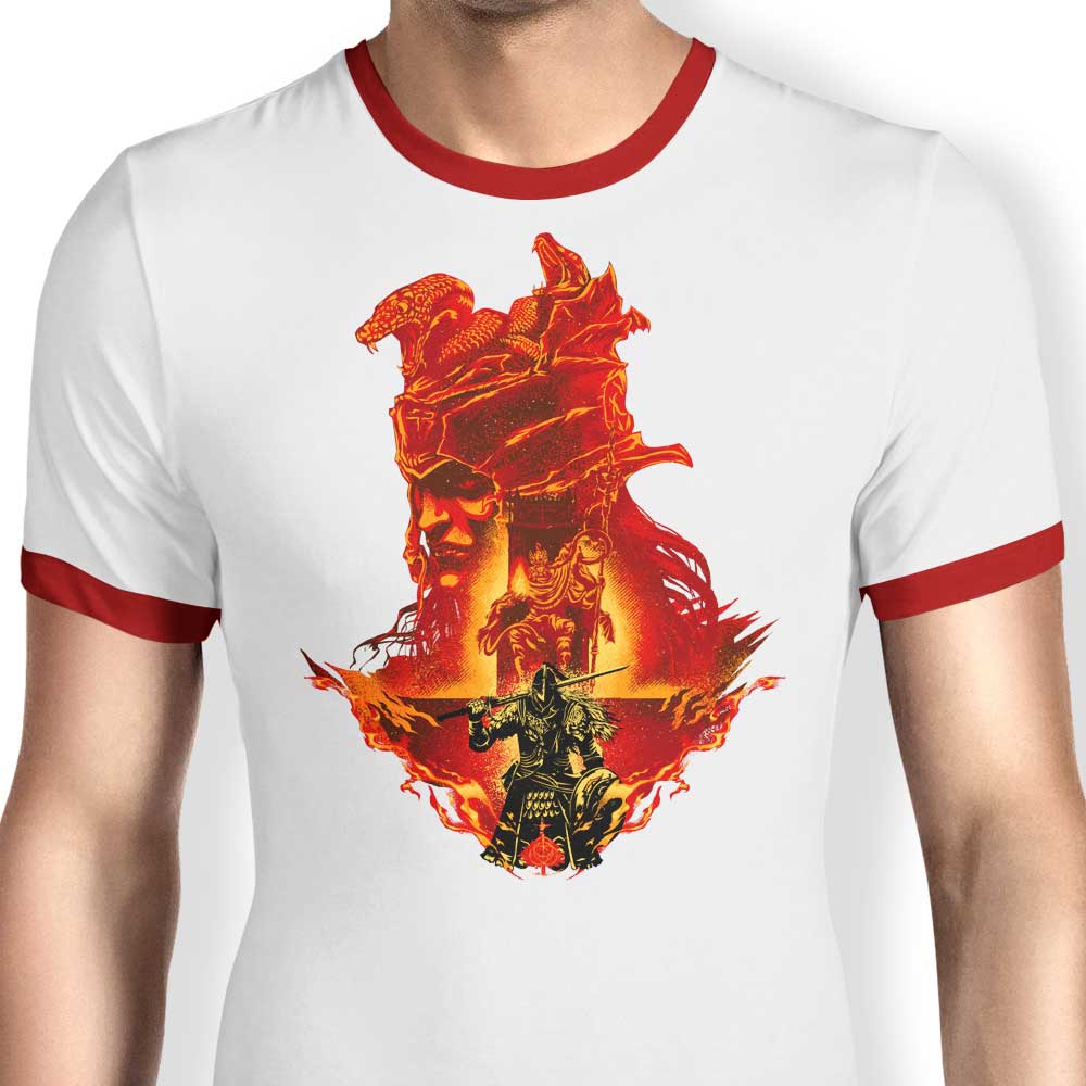 Hypertwenty's Flaming Assault - Stylish Ringer T - Shirt for Fashion Lovers