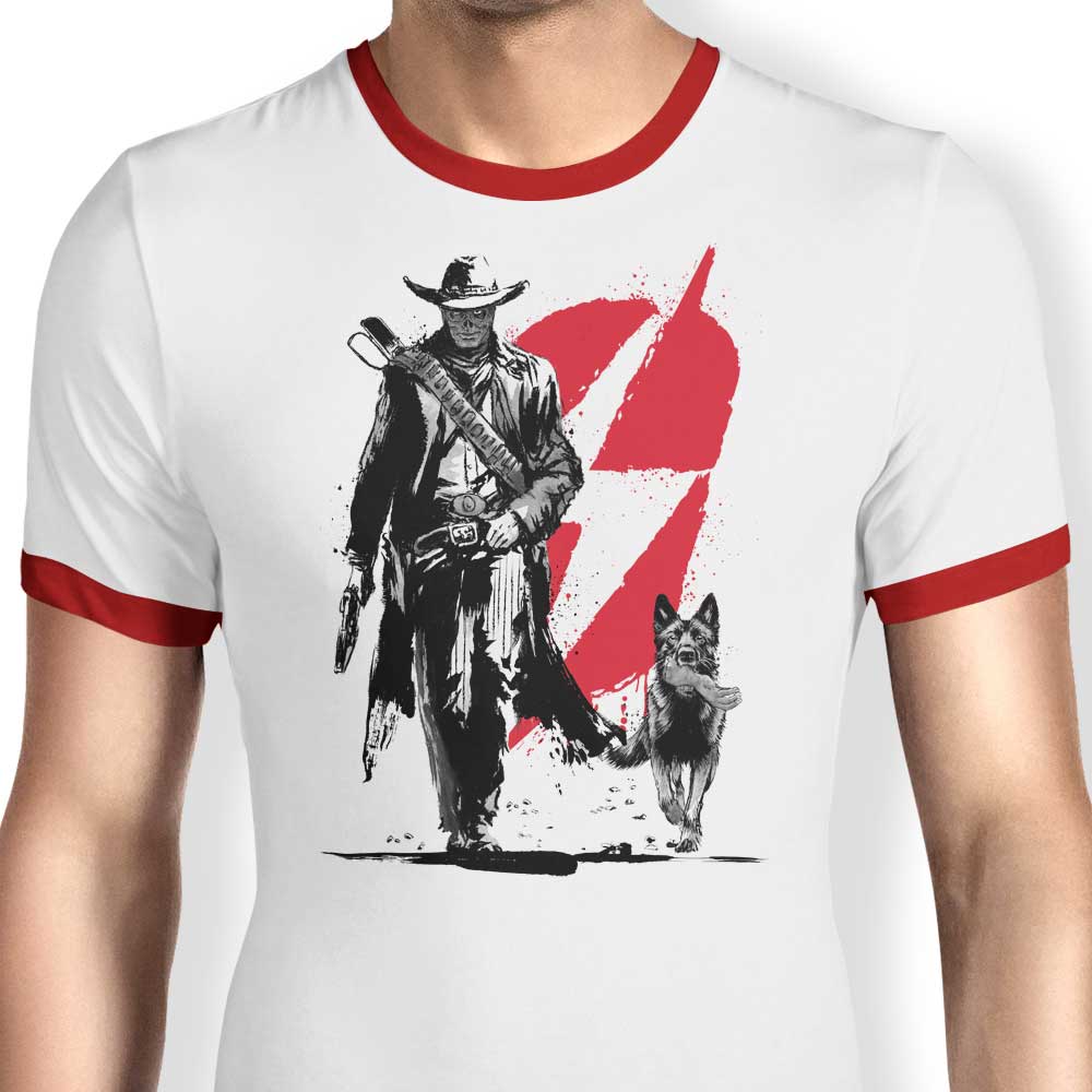 Lone Ghoul and Cub Design - Stylish Ringer T-Shirt for Fashion Lovers