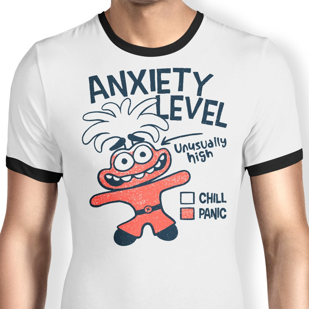Stylish Anxiety Level Ringer T - Shirt by Teesgeex