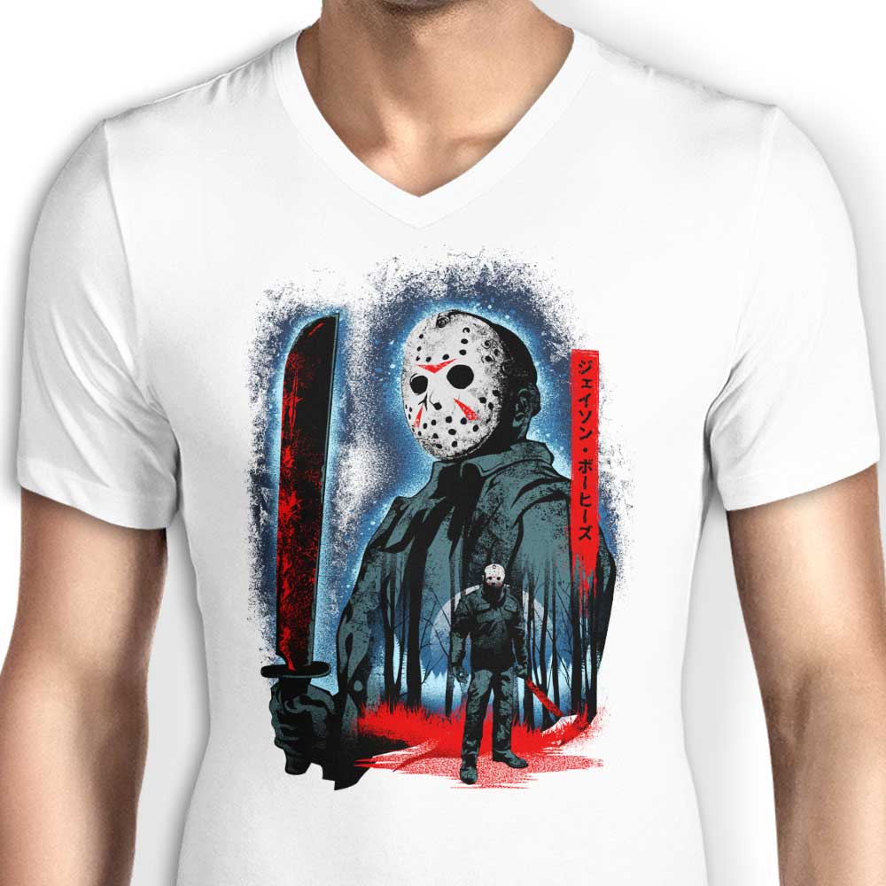 Men's Stylish V-Neck: Attack on Crystal Lake Design