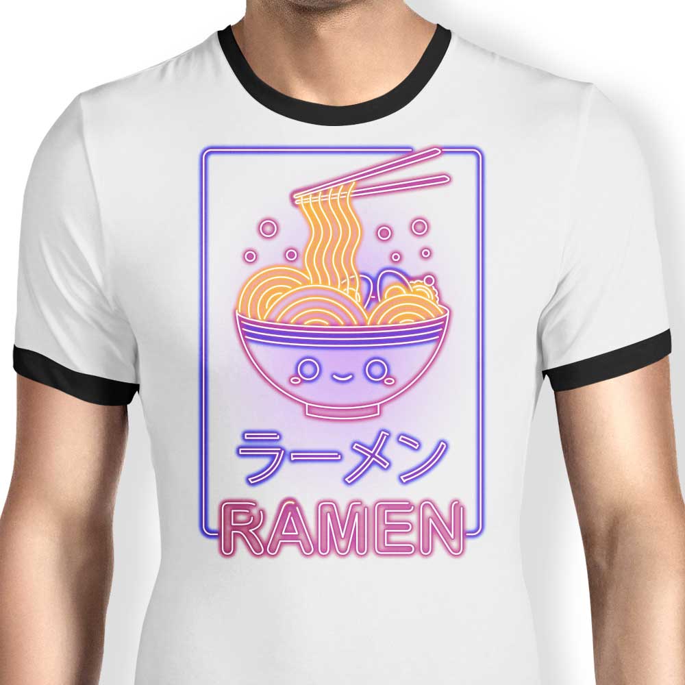 Donnie Illustrations Neon Ramen Design Men's Classic Ringer T-Shirt