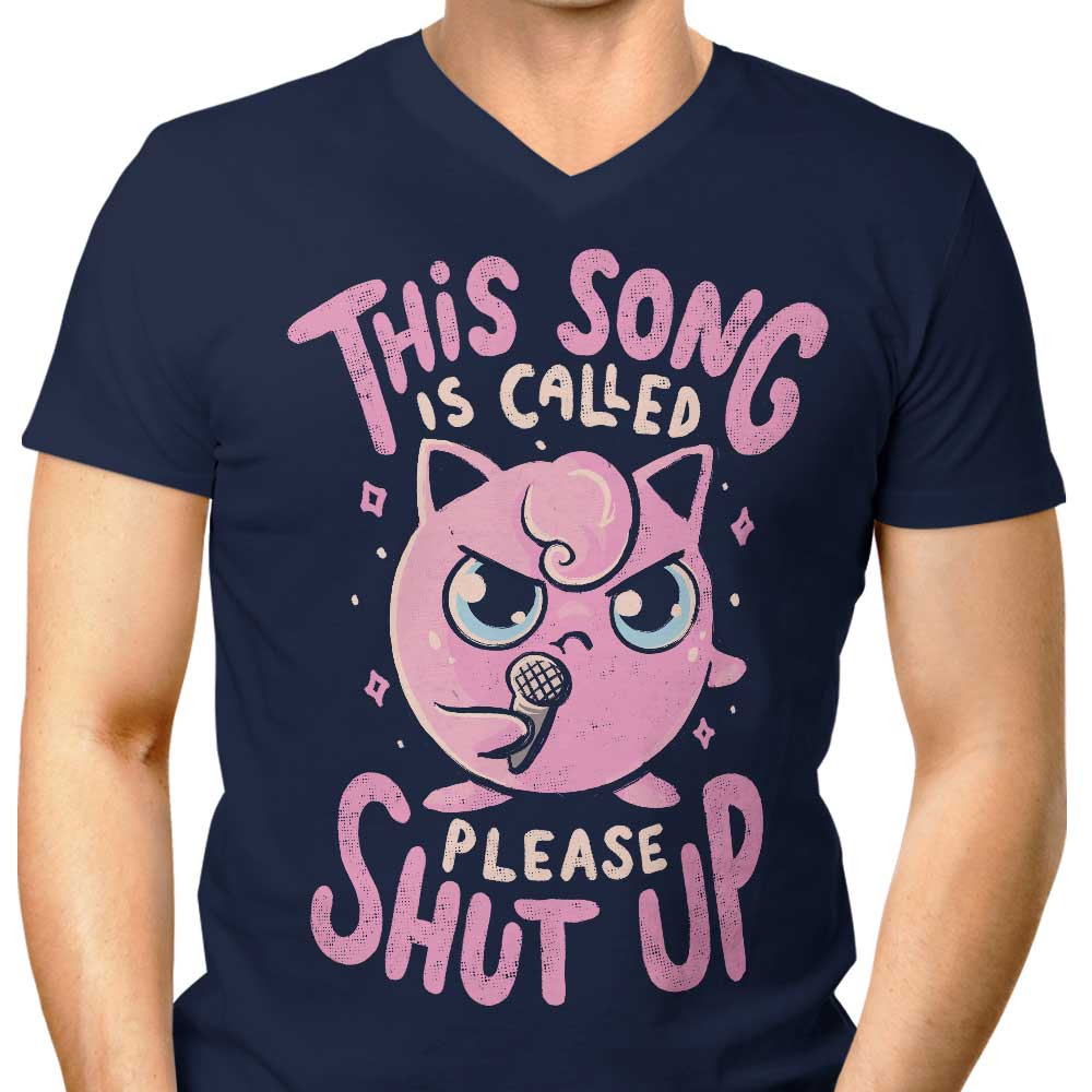 Men's Stylish V-Neck 'Silence Please' T-Shirt