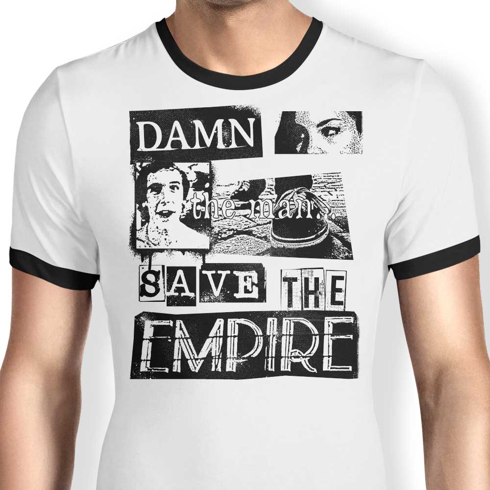 CoD Designs - Save the Empire Men's Ringer T-Shirt in S to 4XL Sizes