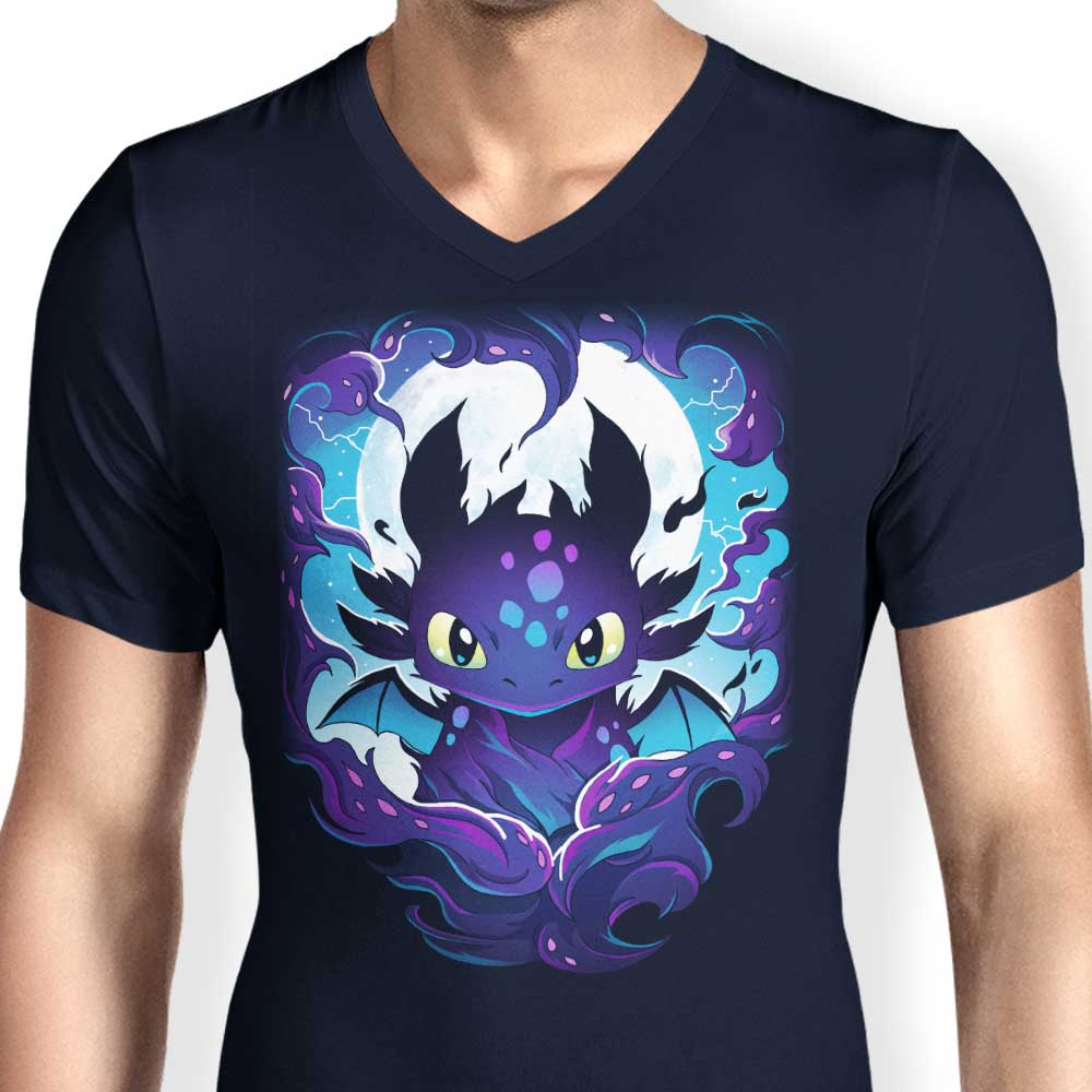 Stylish Men's V-Neck with Darkness Dragon Design
