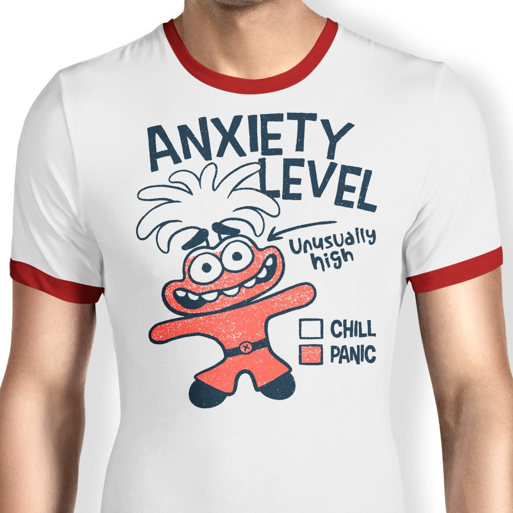 Stylish Anxiety Level Ringer T - Shirt by Teesgeex