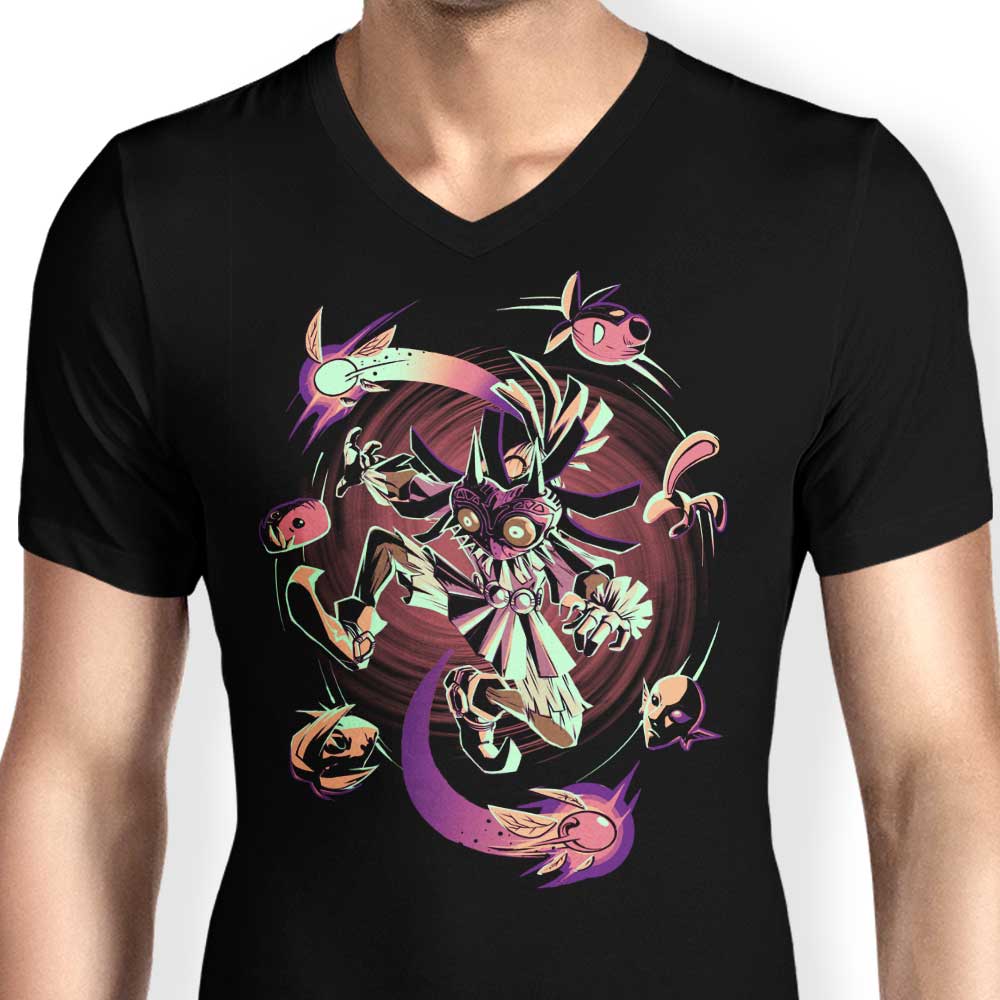 Men's Stylish V-Neck T-Shirt - Masked Destiny