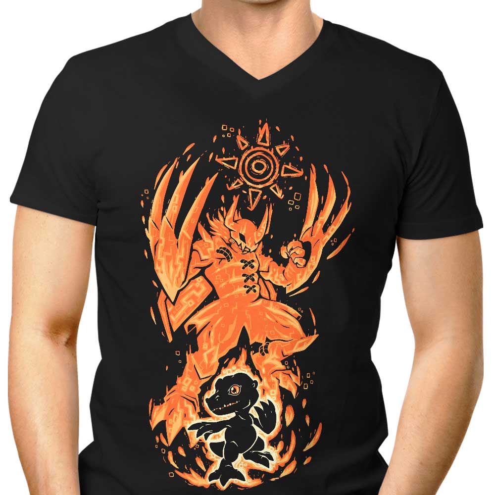 Men's Digital V-Neck T-Shirt with Inner Courage