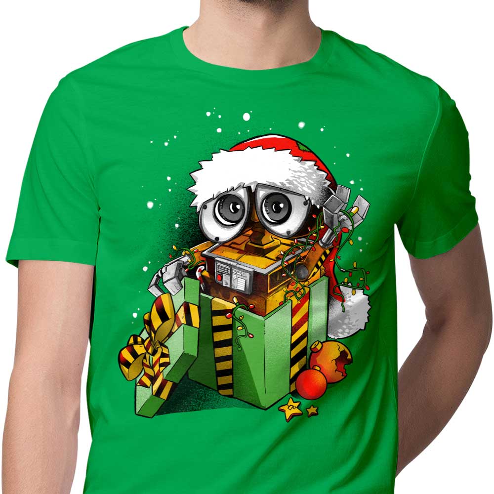 Alemaglia's Christmas Robot-themed Men's T-Shirts in Various Sizes