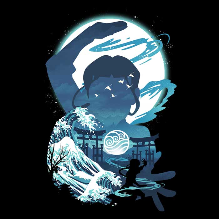Men's Fashionable V-Neck Waterscape T-Shirt