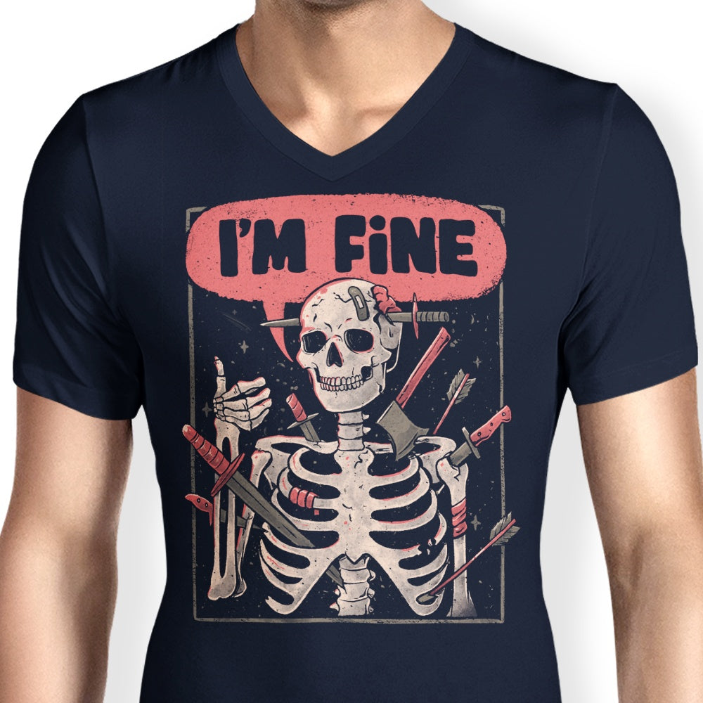 Men's Comfortable V-Neck T-Shirt from 'We're Fine'