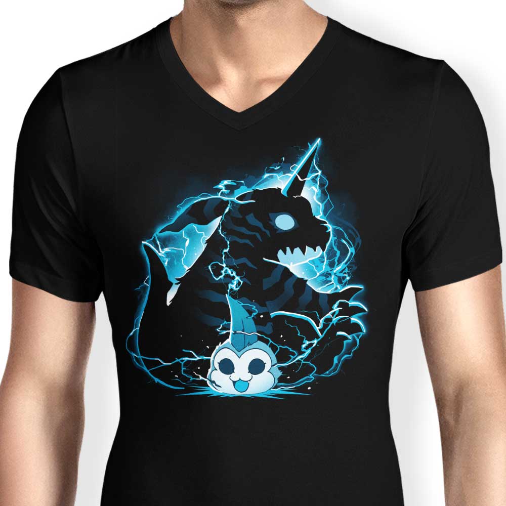 Digital Friendship - Stylish Men's V-Neck T-Shirt