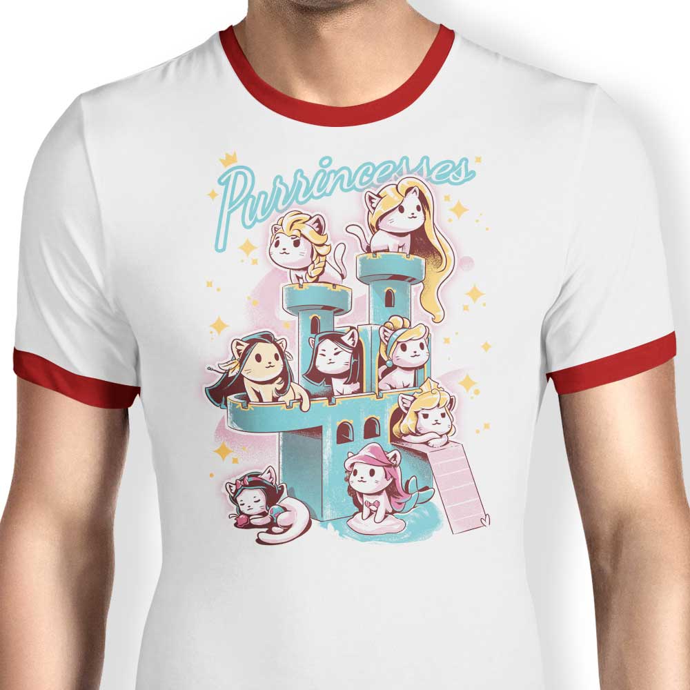 Studio Yumie Men's Purrincesses Ringer Cotton T-Shirt S - 4XL