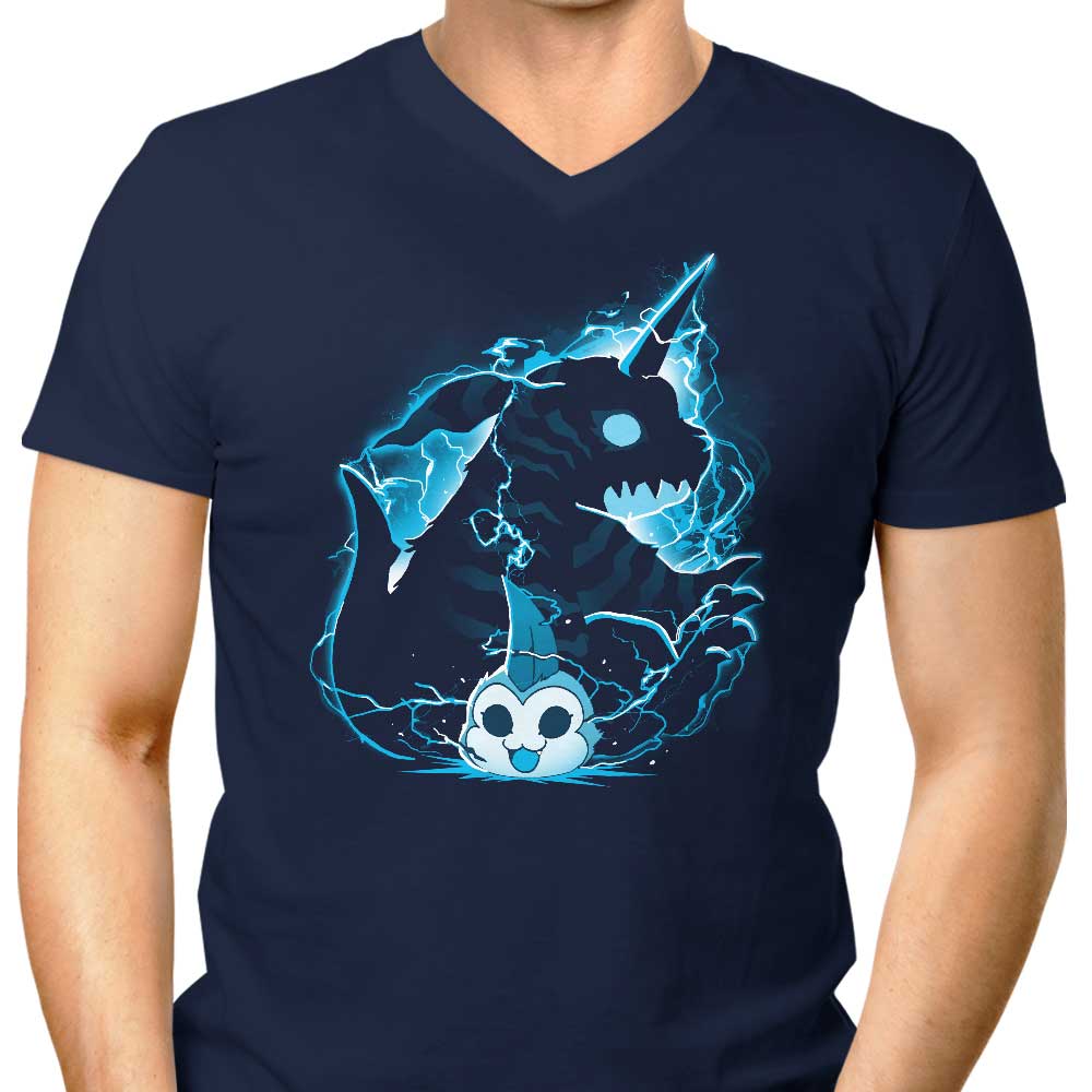 Digital Friendship - Stylish Men's V-Neck T-Shirt