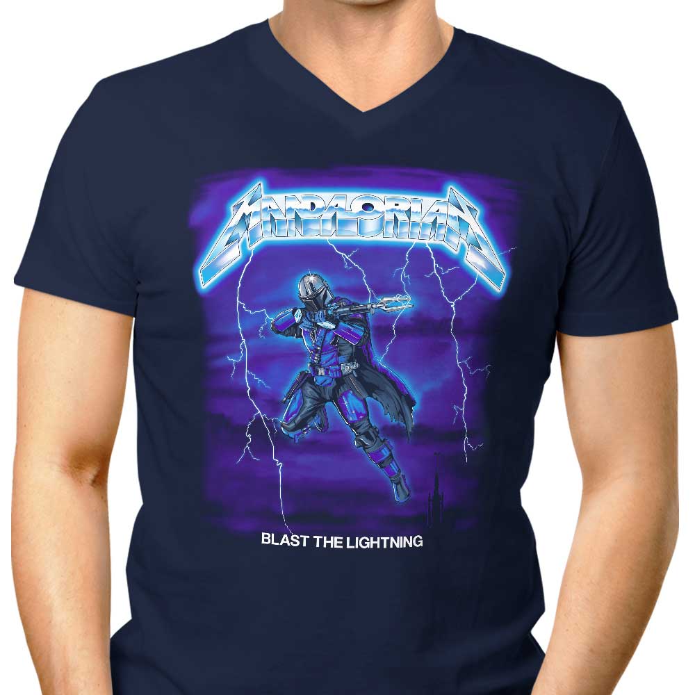 Men's V-Neck T-Shirt - Blast the Lightning Style