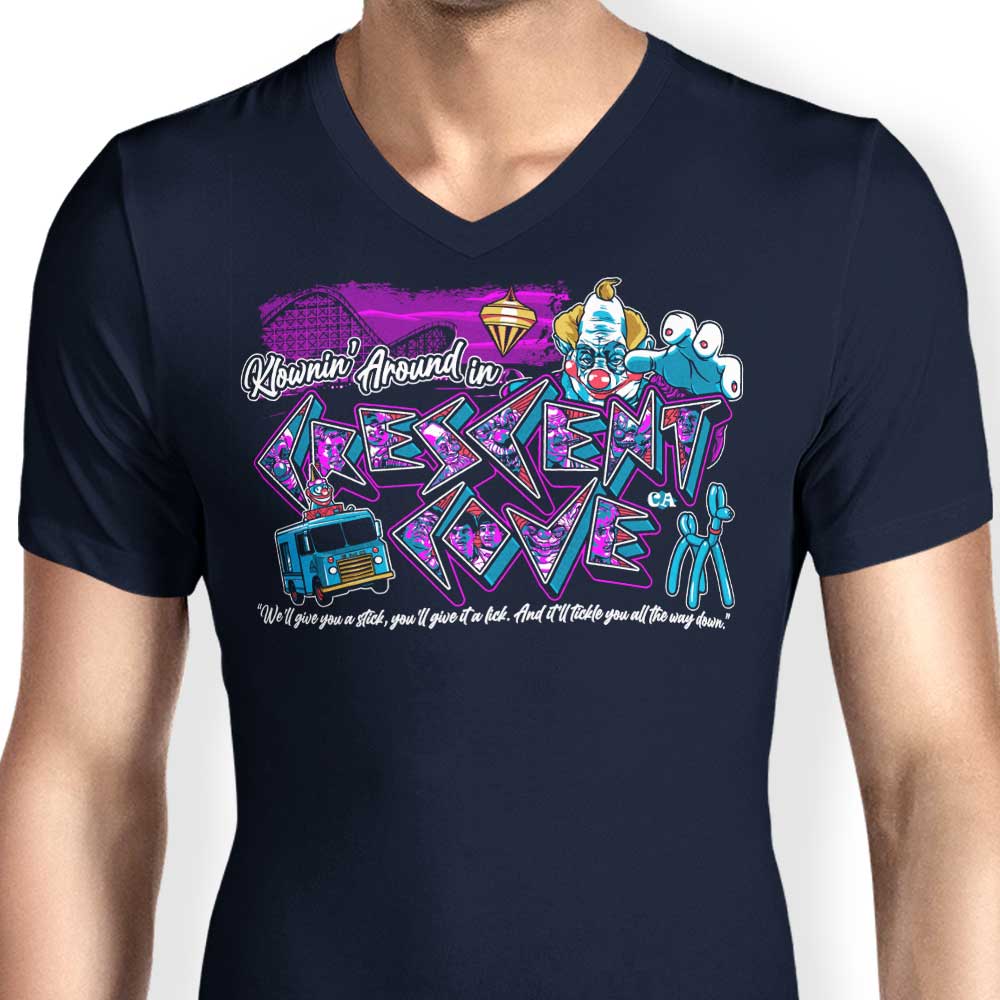 Men's V-Neck T-Shirt - Having Fun like a Clown