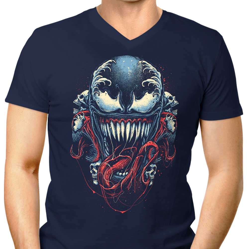 Men's Stylish V-Neck T-Shirt - 'Let the Devil In'