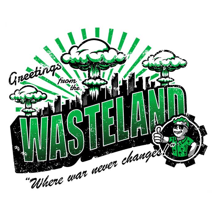 Greetings from the Wasteland Men's Stylish Ringer T - Shirt by Brandon Wilhelm Art