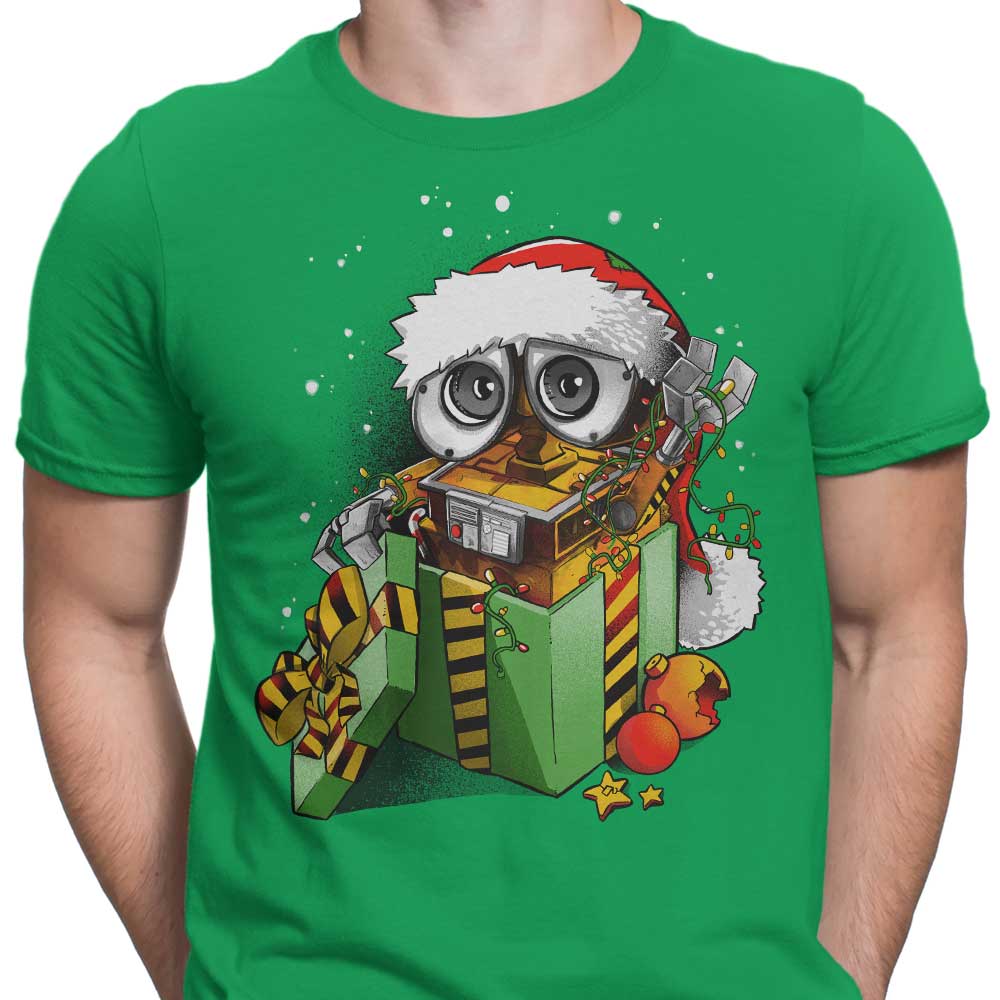 Alemaglia's Christmas Robot-themed Men's T-Shirts in Various Sizes