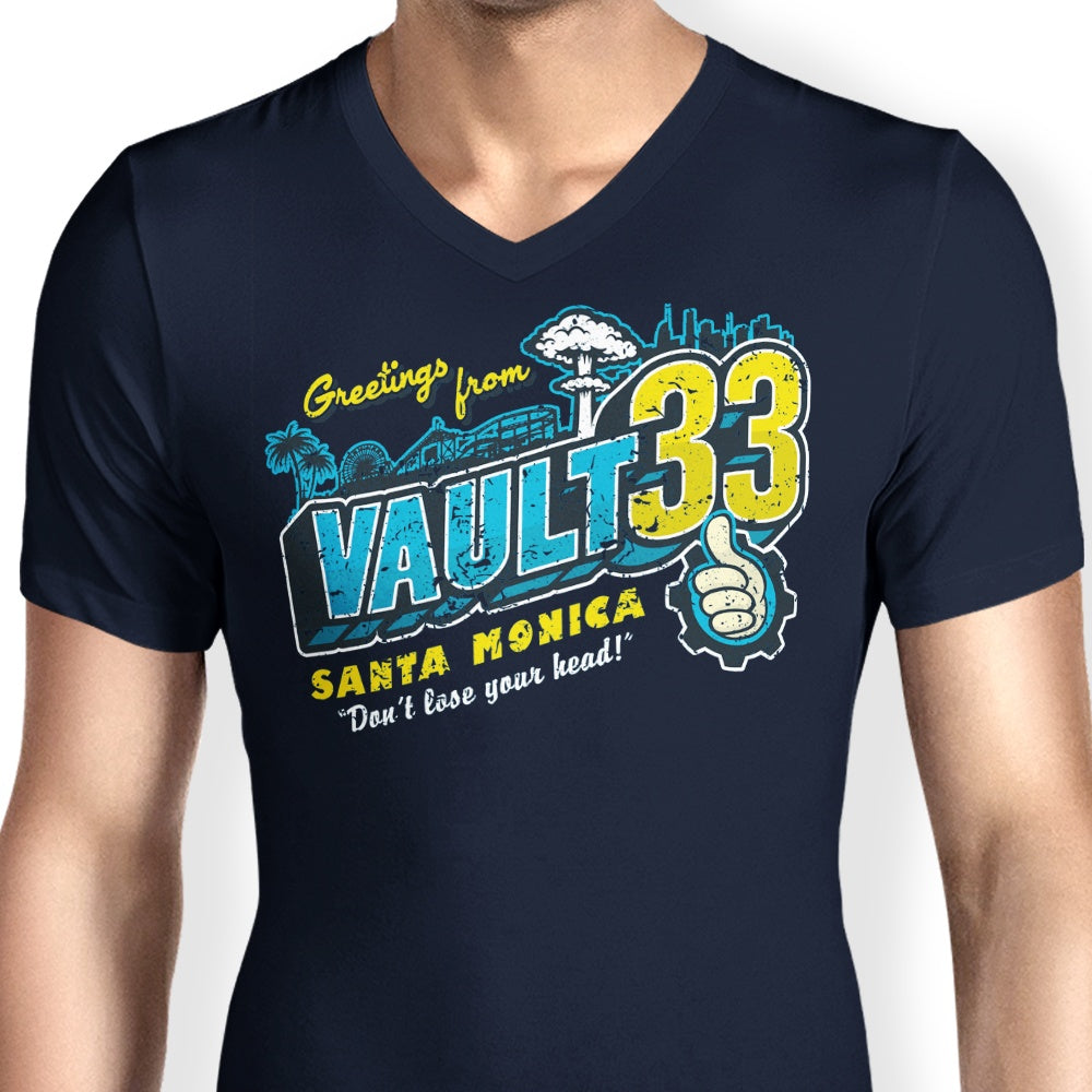 33 Brand - Stylish Men's V-Neck Greetings Tee