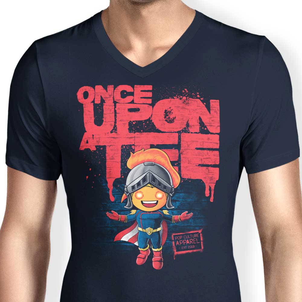 Teesgeex Men's Stylish V-Neck OUAT Supes T-Shirt