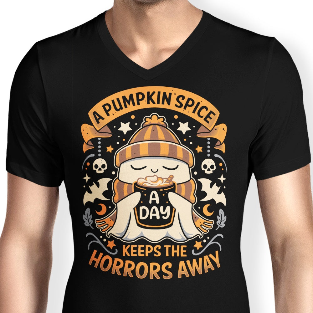 Men's Daily V-Neck T-Shirt with Pumpkin Spice Flavor