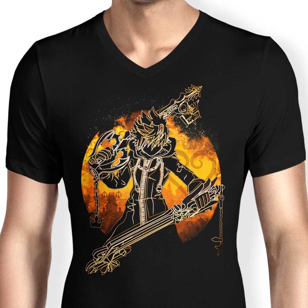 Men's V-Neck T-Shirt with Destiny Orb Design