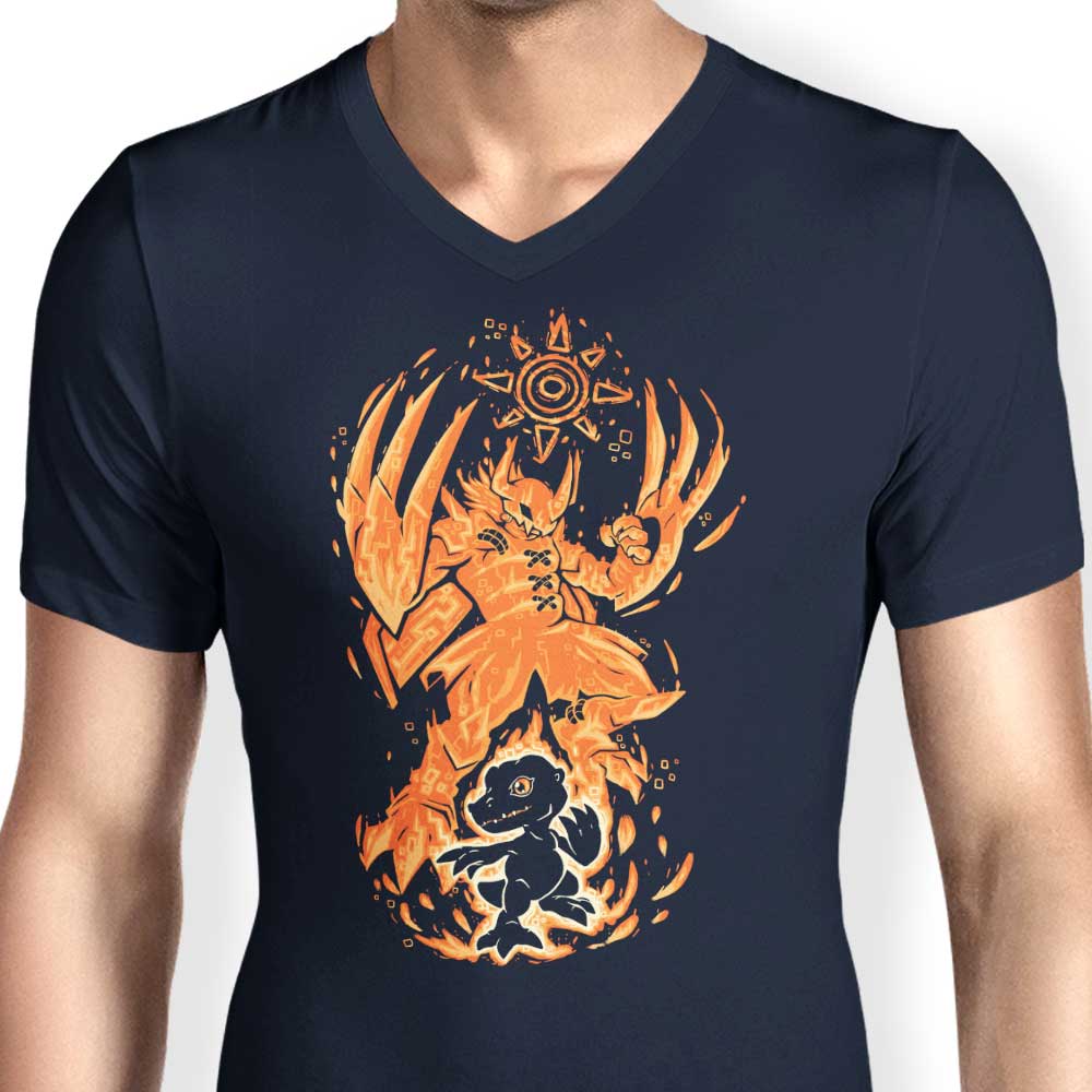 Men's Digital V-Neck T-Shirt with Inner Courage