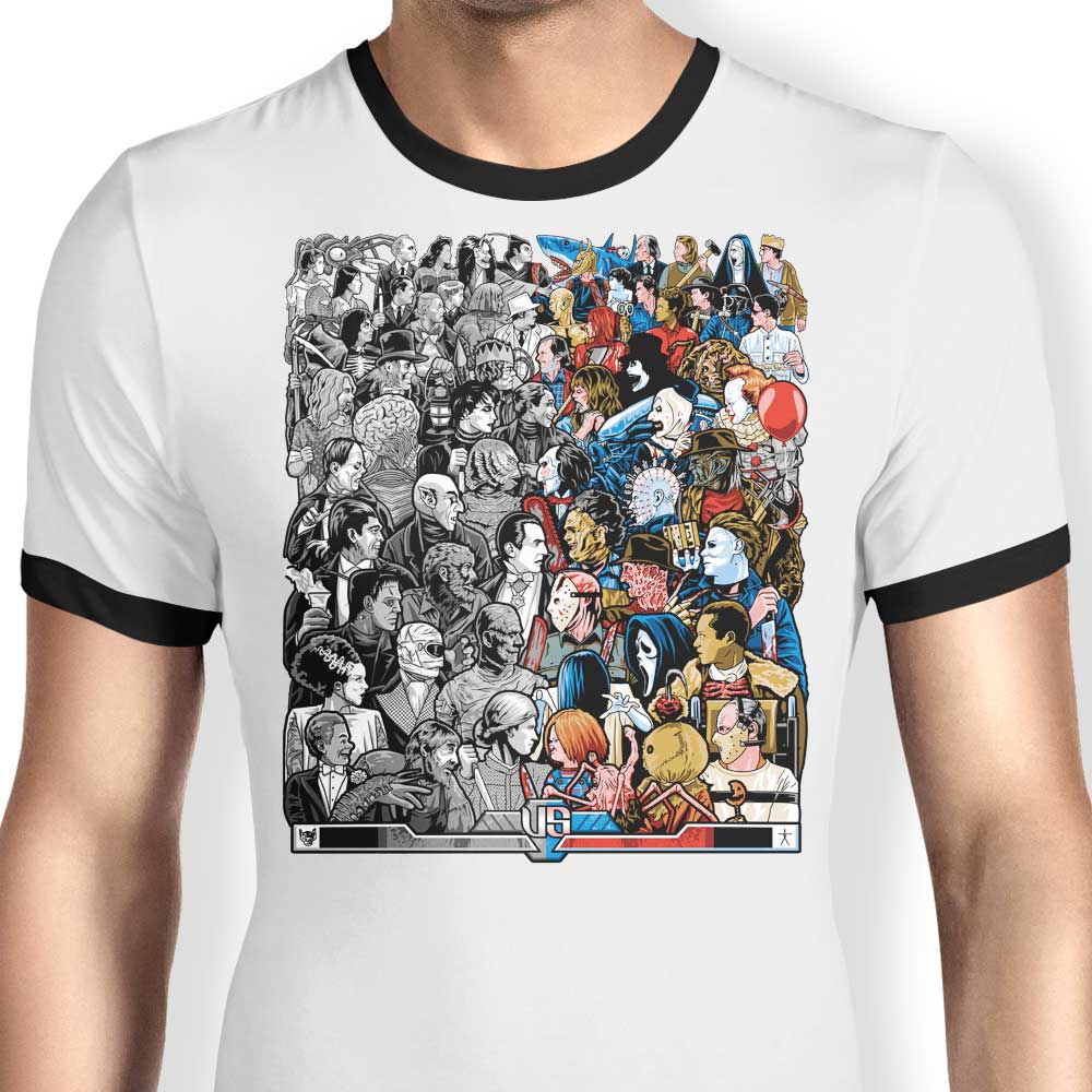 Grayscale vs. Grotesque Design - Men's and Women's Ringer T-Shirt