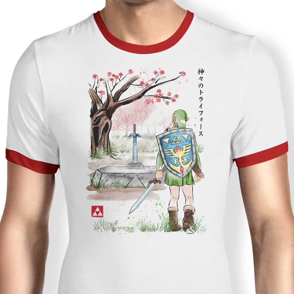 Dr. Monekers' Watercolor-themed Men's Ringer T-Shirt - A Stylish Link to Artistic Design
