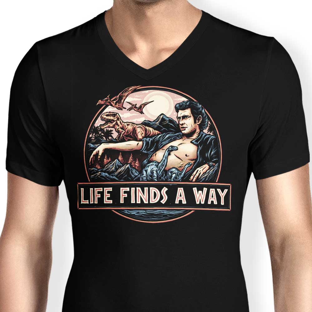 Life Always Finds a Way - Stylish Men's V-Neck T-Shirt