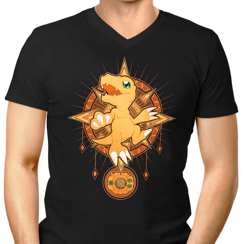 Courageous Crest - Men's Stylish V-Neck T-Shirt