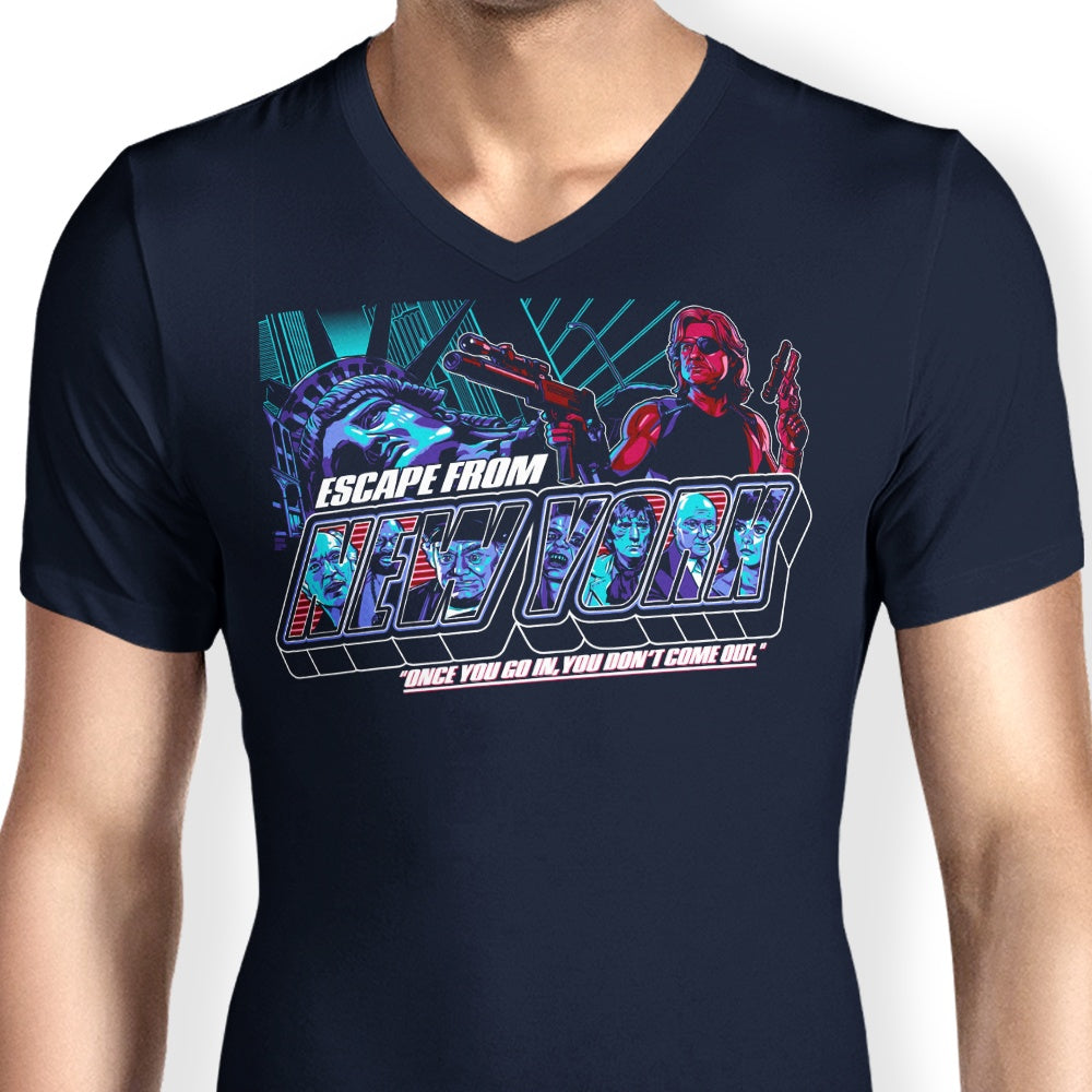 Men's Stylish V-Neck T-Shirt - 'You Don't Come Out'