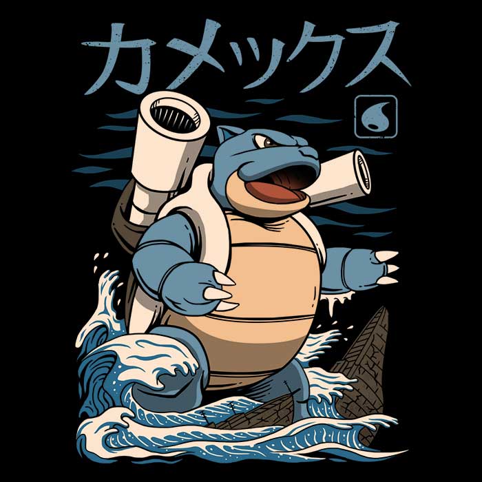 Men's V-Neck Water Kaiju Graphic T-Shirt