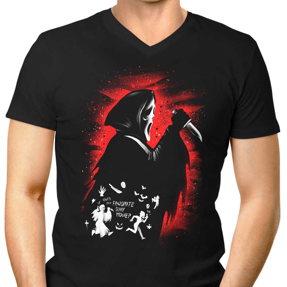 Men's Ghost Face Inspired V-Neck T-Shirt