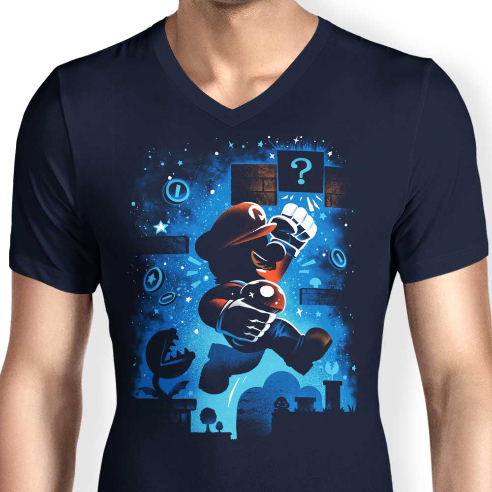 Men's Stylish V-Neck T-Shirt - The Red Plumber
