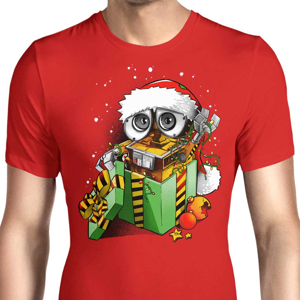 Alemaglia's Christmas Robot-themed Men's T-Shirts in Various Sizes