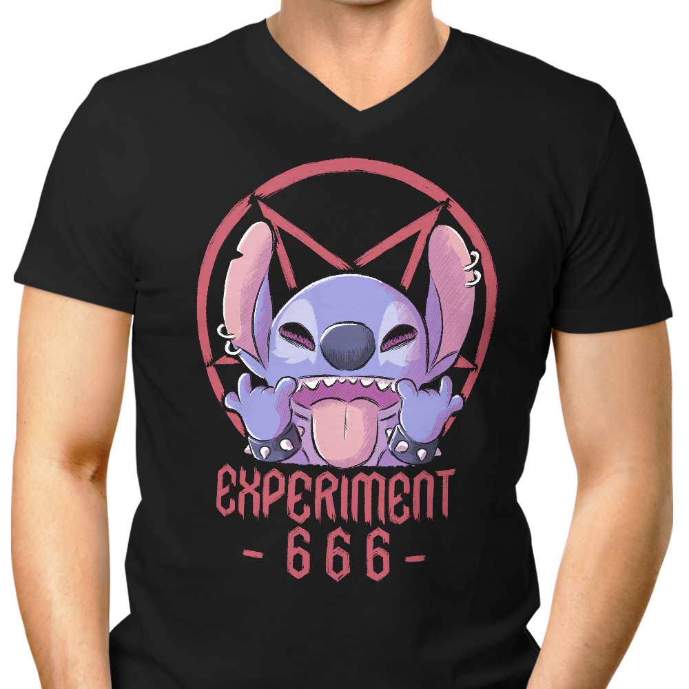 Men's Fashionable V-Neck T-Shirt - Experiment 666