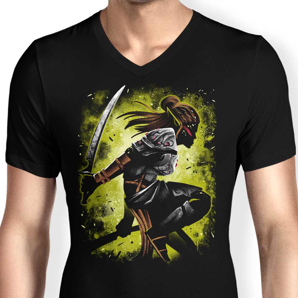 Men's V-Neck T-Shirt Inspired by the Githyanki Warrior