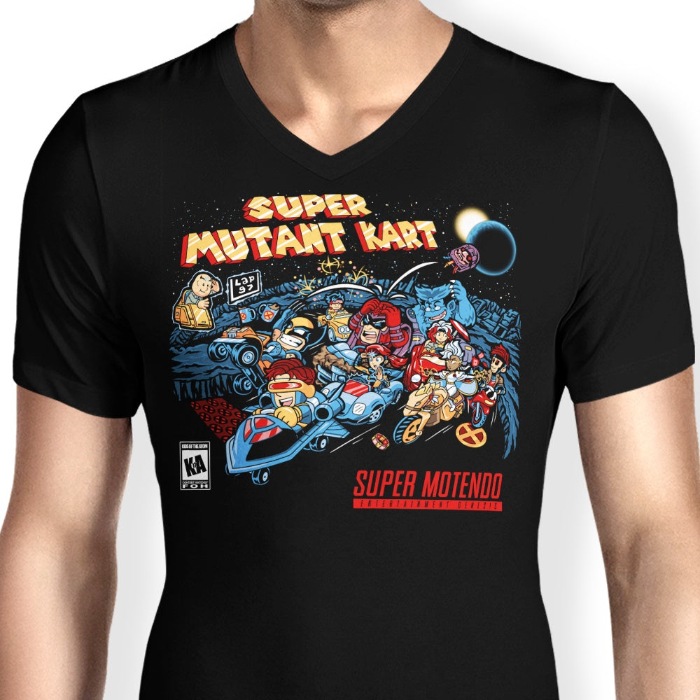 Men's Stylish V-Neck Mutant Kart T-Shirt