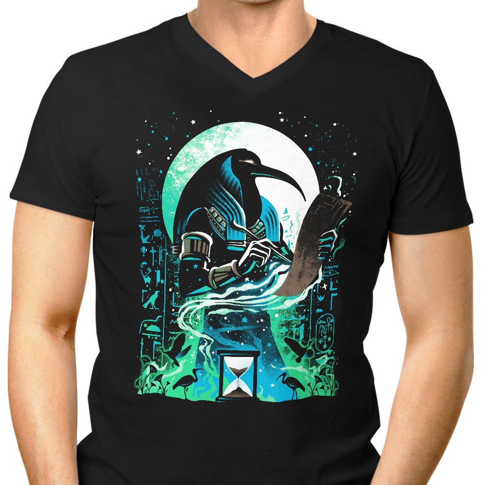 Men's Stylish V-Neck T-Shirt Inspired by God of Writing and Knowledge
